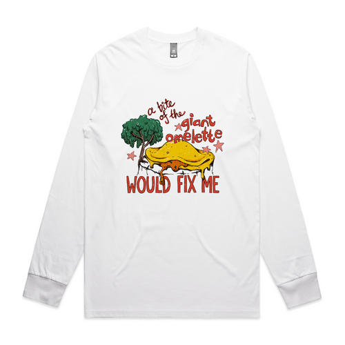 Giant Omelette Tee by Lonely Kids Club. All clothing from our T-shirts to our shorts and hoodies are ethically made, and printed packed and shipped from Sydney.