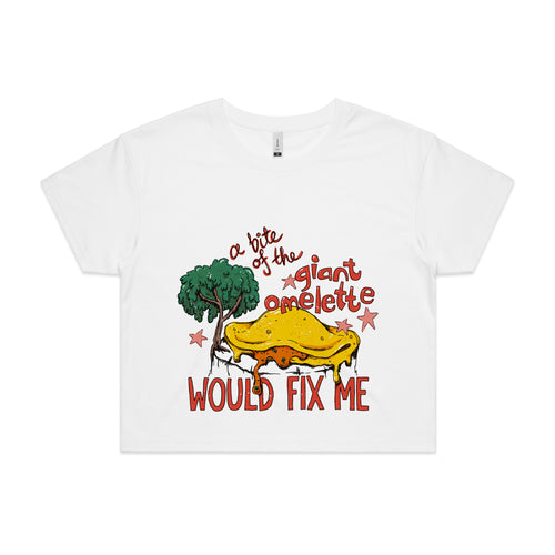Giant Omelette Tee by Lonely Kids Club. All clothing from our T-shirts to our shorts and hoodies are ethically made, and printed packed and shipped from Sydney.