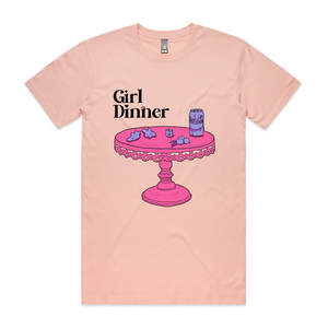 Girl Dinner Tee by Lonely Kids Club. All clothing from our T-shirts to our shorts and hoodies are ethically made, and printed packed and shipped from Sydney.