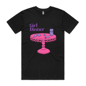 Girl Dinner Tee by Lonely Kids Club. All clothing from our T-shirts to our shorts and hoodies are ethically made, and printed packed and shipped from Sydney.