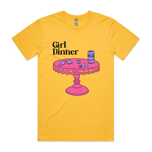 Girl Dinner Tee by Lonely Kids Club. All clothing from our T-shirts to our shorts and hoodies are ethically made, and printed packed and shipped from Sydney.