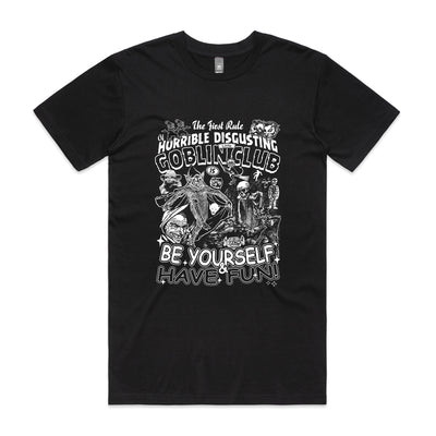 Goblin Club Tee by Lonely Kids Club. All clothing from our T-shirts to our shorts and hoodies are ethically made, and printed packed and shipped from Sydney.