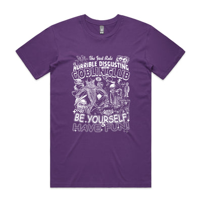 Goblin Club Tee by Lonely Kids Club. All clothing from our T-shirts to our shorts and hoodies are ethically made, and printed packed and shipped from Sydney.