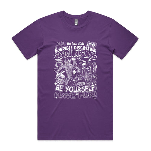 Goblin Club Tee by Lonely Kids Club. All clothing from our T-shirts to our shorts and hoodies are ethically made, and printed packed and shipped from Sydney.