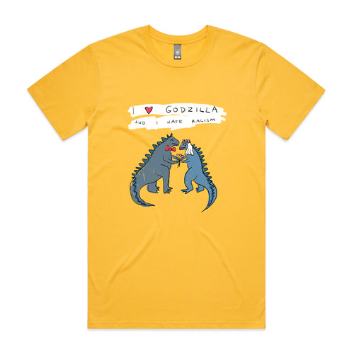 Godzilla Tee by Lonely Kids Club. All clothing from our T-shirts to our shorts and hoodies are ethically made, and printed packed and shipped from Sydney.