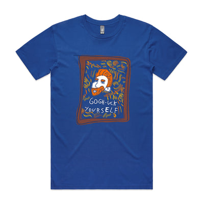 Gogh-Uck Yourself Tee by Lonely Kids Club. All clothing from our T-shirts to our shorts and hoodies are ethically made, and printed packed and shipped from Sydney.