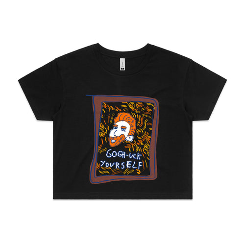 Gogh-Uck Yourself Tee by Lonely Kids Club. All clothing from our T-shirts to our shorts and hoodies are ethically made, and printed packed and shipped from Sydney.