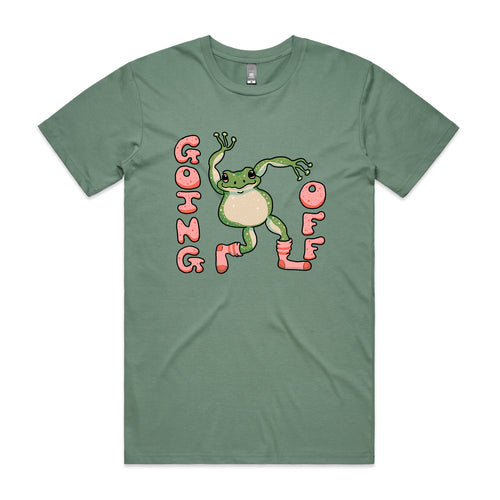 Going Off Tee by Lonely Kids Club. All clothing from our T-shirts to our shorts and hoodies are ethically made, and printed packed and shipped from Sydney.