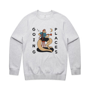 Going Places Jumper by Lonely Kids Club. All clothing from our T-shirts to our shorts and hoodies are ethically made, and printed packed and shipped from Sydney.