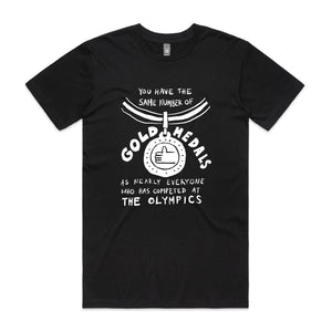 Gold Medals Tee by Lonely Kids Club. All clothing from our T-shirts to our shorts and hoodies are ethically made, and printed packed and shipped from Sydney.