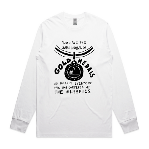 Gold Medals Tee by Lonely Kids Club. All clothing from our T-shirts to our shorts and hoodies are ethically made, and printed packed and shipped from Sydney.