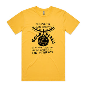 Gold Medals Tee by Lonely Kids Club. All clothing from our T-shirts to our shorts and hoodies are ethically made, and printed packed and shipped from Sydney.