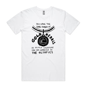 Gold Medals Tee by Lonely Kids Club. All clothing from our T-shirts to our shorts and hoodies are ethically made, and printed packed and shipped from Sydney.