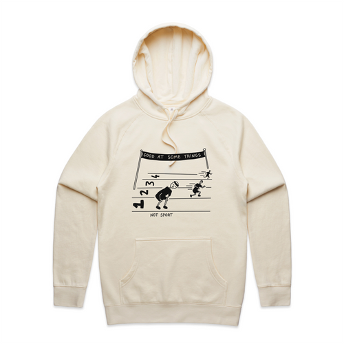 Good At Some Things Hoodie by Lonely Kids Club. All clothing from our T-shirts to our shorts and hoodies are ethically made, and printed packed and shipped from Sydney.