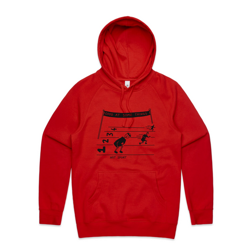 Good At Some Things Hoodie by Lonely Kids Club. All clothing from our T-shirts to our shorts and hoodies are ethically made, and printed packed and shipped from Sydney.