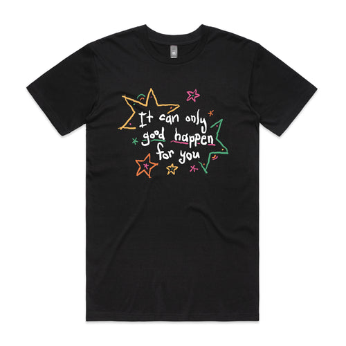 Good Happen Tee by Lonely Kids Club. All clothing from our T-shirts to our shorts and hoodies are ethically made, and printed packed and shipped from Sydney.