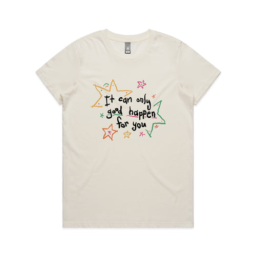 Good Happen Tee by Lonely Kids Club. All clothing from our T-shirts to our shorts and hoodies are ethically made, and printed packed and shipped from Sydney.