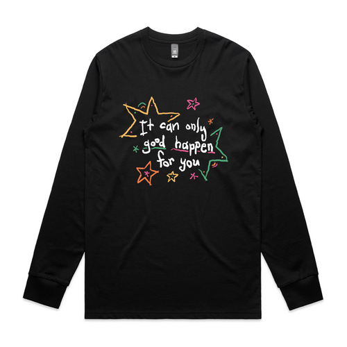 Good Happen Tee by Lonely Kids Club. All clothing from our T-shirts to our shorts and hoodies are ethically made, and printed packed and shipped from Sydney.