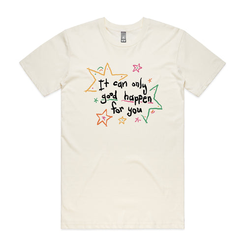 Good Happen Tee by Lonely Kids Club. All clothing from our T-shirts to our shorts and hoodies are ethically made, and printed packed and shipped from Sydney.