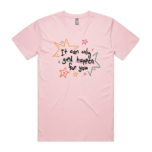 Good Happen Tee by Lonely Kids Club. All clothing from our T-shirts to our shorts and hoodies are ethically made, and printed packed and shipped from Sydney.