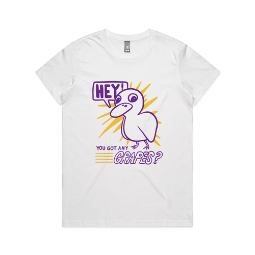 Got Any Grapes Tee by Lonely Kids Club. All clothing from our T-shirts to our shorts and hoodies are ethically made, and printed packed and shipped from Sydney.