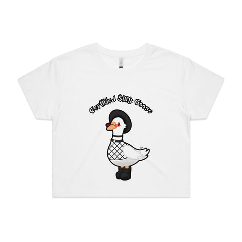 Goth Silly Goose Tee by Lonely Kids Club. All clothing from our T-shirts to our shorts and hoodies are ethically made, and printed packed and shipped from Sydney.