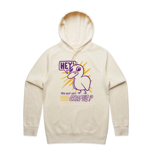 Got Any Grapes Hoodie by Lonely Kids Club. All clothing from our T-shirts to our shorts and hoodies are ethically made, and printed packed and shipped from Sydney.