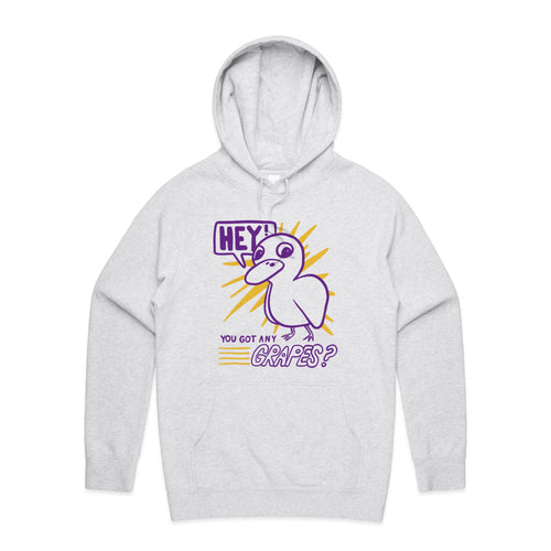 Got Any Grapes Hoodie by Lonely Kids Club. All clothing from our T-shirts to our shorts and hoodies are ethically made, and printed packed and shipped from Sydney.