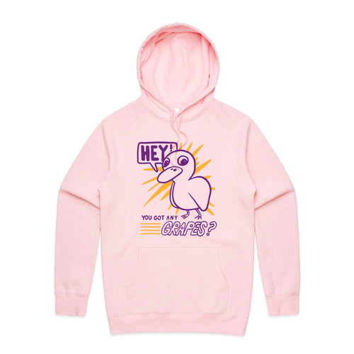 Got Any Grapes Hoodie by Lonely Kids Club. All clothing from our T-shirts to our shorts and hoodies are ethically made, and printed packed and shipped from Sydney.