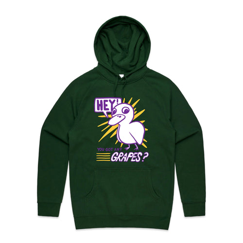 Got Any Grapes Hoodie by Lonely Kids Club. All clothing from our T-shirts to our shorts and hoodies are ethically made, and printed packed and shipped from Sydney.