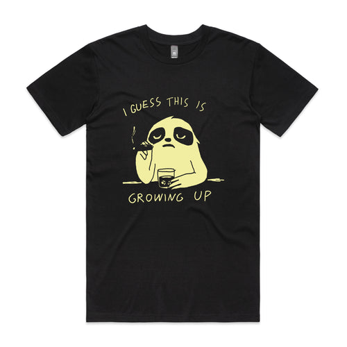 Growing Up Tee by Lonely Kids Club. All clothing from our T-shirts to our shorts and hoodies are ethically made, and printed packed and shipped from Sydney.