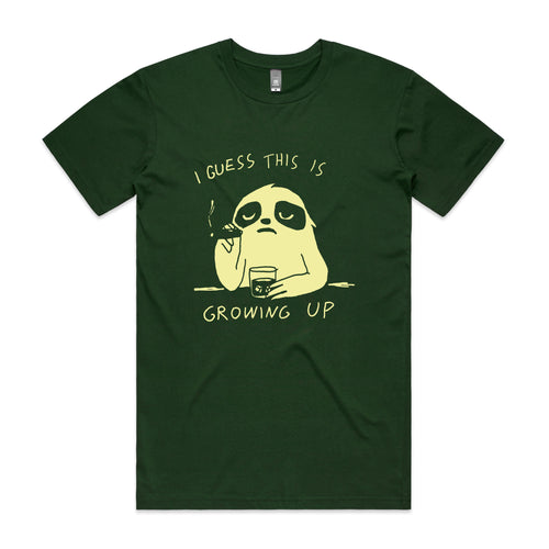 Growing Up Tee by Lonely Kids Club. All clothing from our T-shirts to our shorts and hoodies are ethically made, and printed packed and shipped from Sydney.