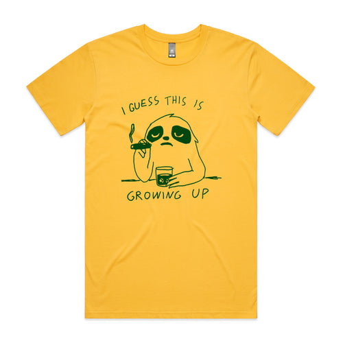 Growing Up Tee by Lonely Kids Club. All clothing from our T-shirts to our shorts and hoodies are ethically made, and printed packed and shipped from Sydney.