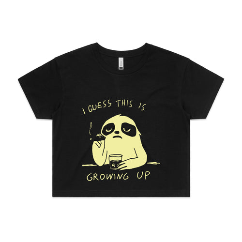 Growing Up Tee by Lonely Kids Club. All clothing from our T-shirts to our shorts and hoodies are ethically made, and printed packed and shipped from Sydney.