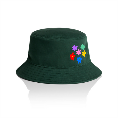 Shuturp Flowers Bucket Hat by Lonely Kids Club. All clothing from our T-shirts to our shorts and hoodies are ethically made, and printed packed and shipped from Sydney.