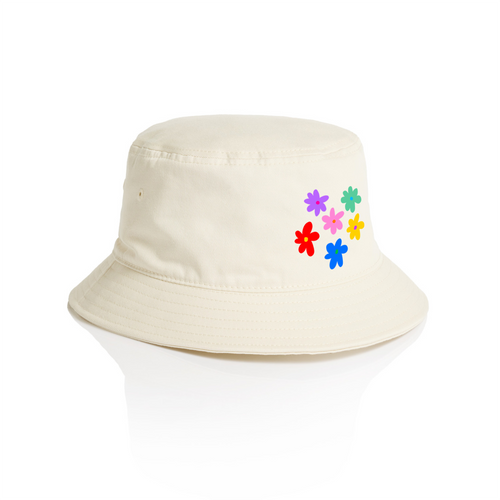 Shuturp Flowers Bucket Hat by Lonely Kids Club. All clothing from our T-shirts to our shorts and hoodies are ethically made, and printed packed and shipped from Sydney.
