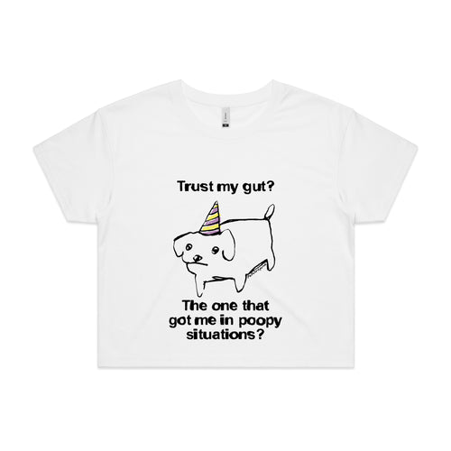 Trust My Gut Tee by Lonely Kids Club. All clothing from our T-shirts to our shorts and hoodies are ethically made, and printed packed and shipped from Sydney.