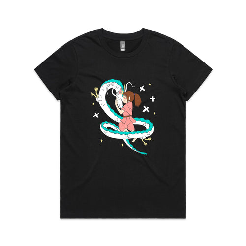 Haku & Chihiro Tee by Lonely Kids Club. All clothing from our T-shirts to our shorts and hoodies are ethically made, and printed packed and shipped from Sydney.
