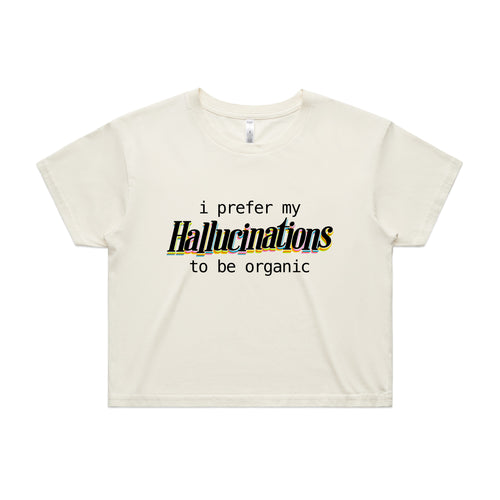 Hallucinations Tee by Lonely Kids Club. All clothing from our T-shirts to our shorts and hoodies are ethically made, and printed packed and shipped from Sydney.