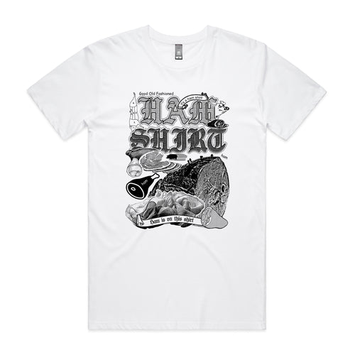 Ham Shirt Tee by Lonely Kids Club. All clothing from our T-shirts to our shorts and hoodies are ethically made, and printed packed and shipped from Sydney.
