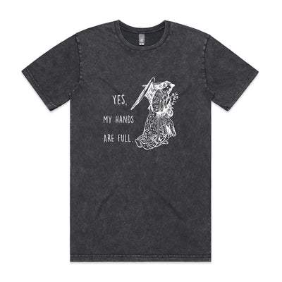 Hands Are Full Tee by Lonely Kids Club. All clothing from our T-shirts to our shorts and hoodies are ethically made, and printed packed and shipped from Sydney.
