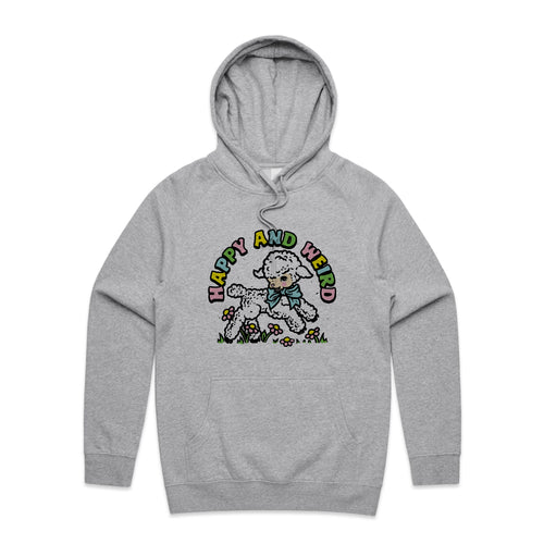 Happy And Weird Hoodie by Lonely Kids Club. All clothing from our T-shirts to our shorts and hoodies are ethically made, and printed packed and shipped from Sydney.
