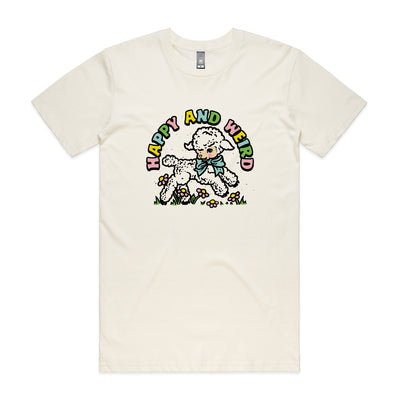 Happy And Weird Tee by Lonely Kids Club. All clothing from our T-shirts to our shorts and hoodies are ethically made, and printed packed and shipped from Sydney.