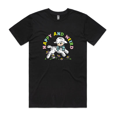 Happy And Weird Tee by Lonely Kids Club. All clothing from our T-shirts to our shorts and hoodies are ethically made, and printed packed and shipped from Sydney.