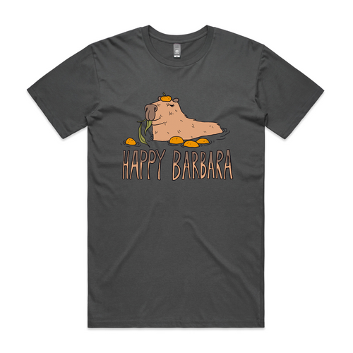 Happy Barbara Tee by Lonely Kids Club. All clothing from our T-shirts to our shorts and hoodies are ethically made, and printed packed and shipped from Sydney.