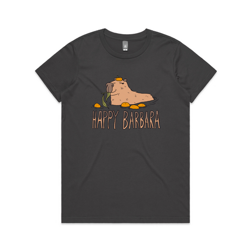 Happy Barbara Tee by Lonely Kids Club. All clothing from our T-shirts to our shorts and hoodies are ethically made, and printed packed and shipped from Sydney.