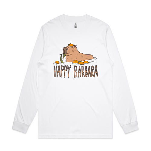 Happy Barbara Tee by Lonely Kids Club. All clothing from our T-shirts to our shorts and hoodies are ethically made, and printed packed and shipped from Sydney.