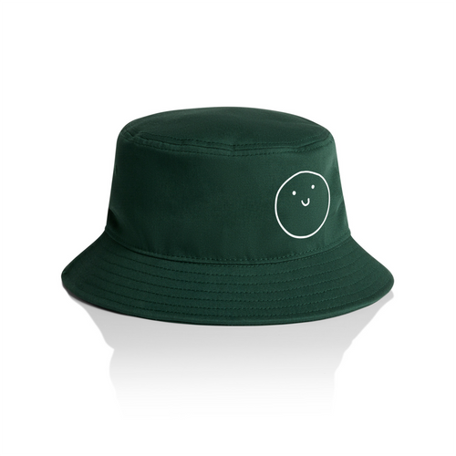 Happy Bucket Hat by Lonely Kids Club. All clothing from our T-shirts to our shorts and hoodies are ethically made, and printed packed and shipped from Sydney.