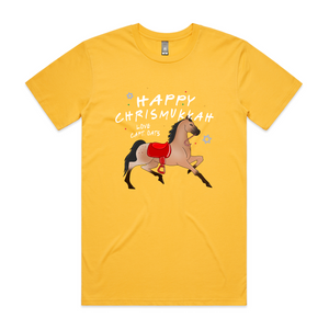 Happy Chrismukkah Tee by Lonely Kids Club. All clothing from our T-shirts to our shorts and hoodies are ethically made, and printed packed and shipped from Sydney.