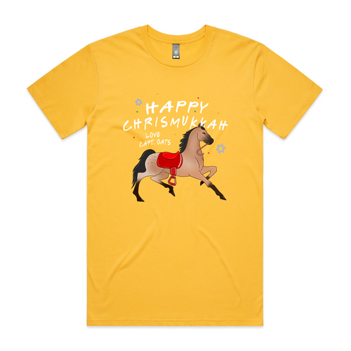 Happy Chrismukkah Tee by Lonely Kids Club. All clothing from our T-shirts to our shorts and hoodies are ethically made, and printed packed and shipped from Sydney.